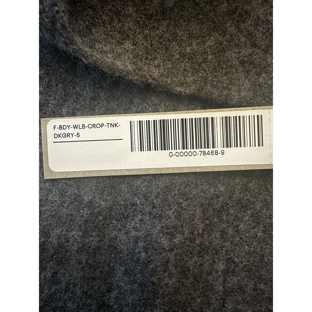 Everlane charcoal grey wool yak hair knit cozy stretch crop bralette tank top S - Picture 8 of 11